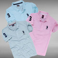 Polo Neck T-Shirt for Men (Multicolor, M)